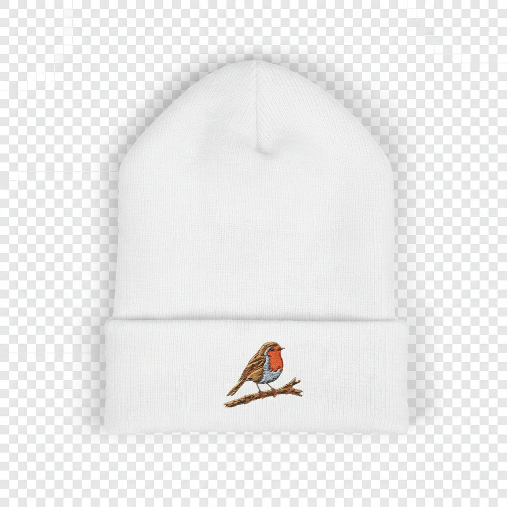 Embroidered Robin Beanie