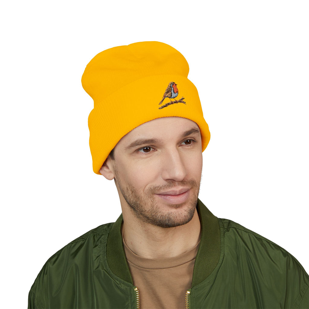 Embroidered Robin Beanie