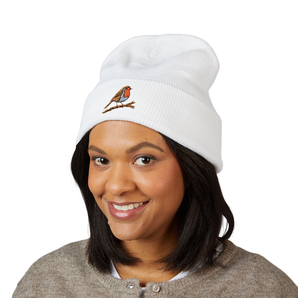 Embroidered Robin Beanie