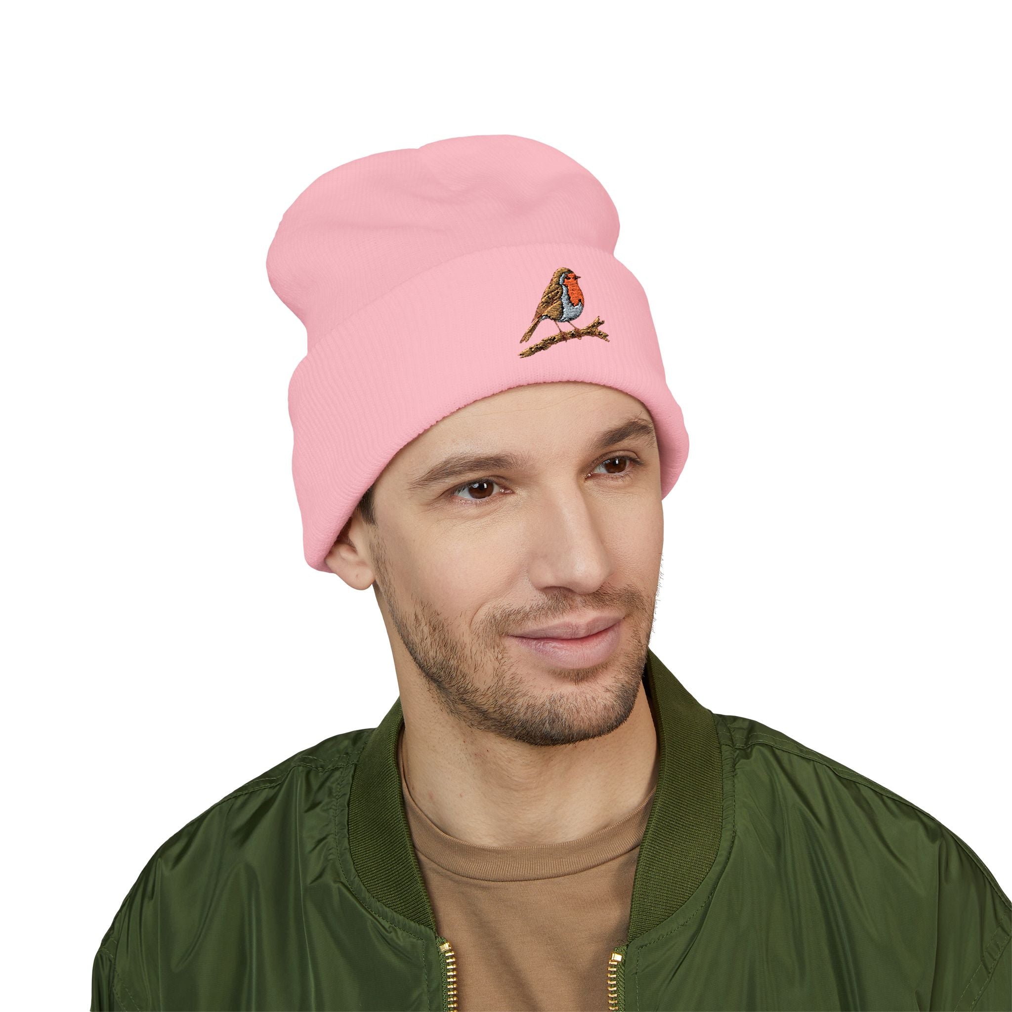 Embroidered Robin Beanie