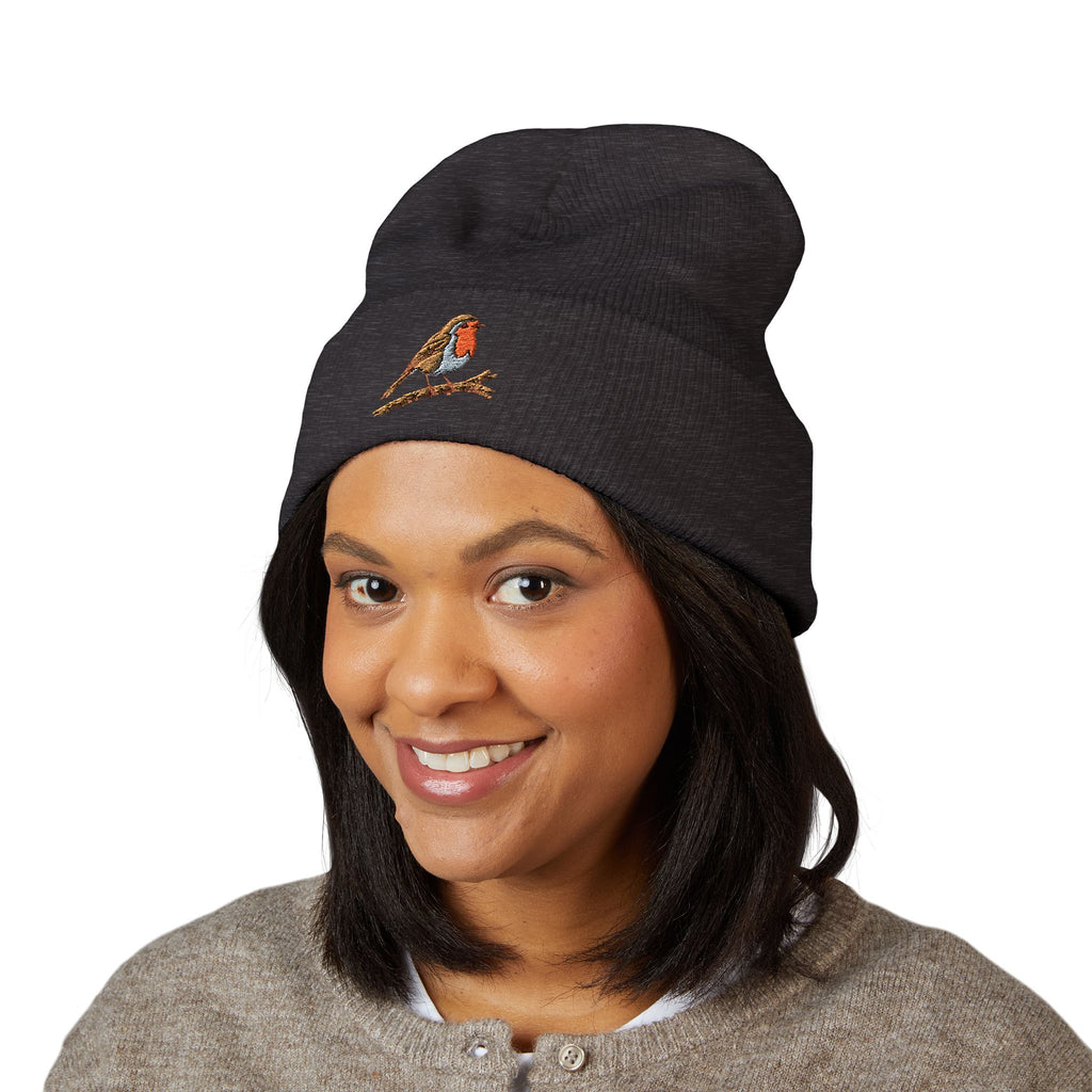 Embroidered Robin Beanie