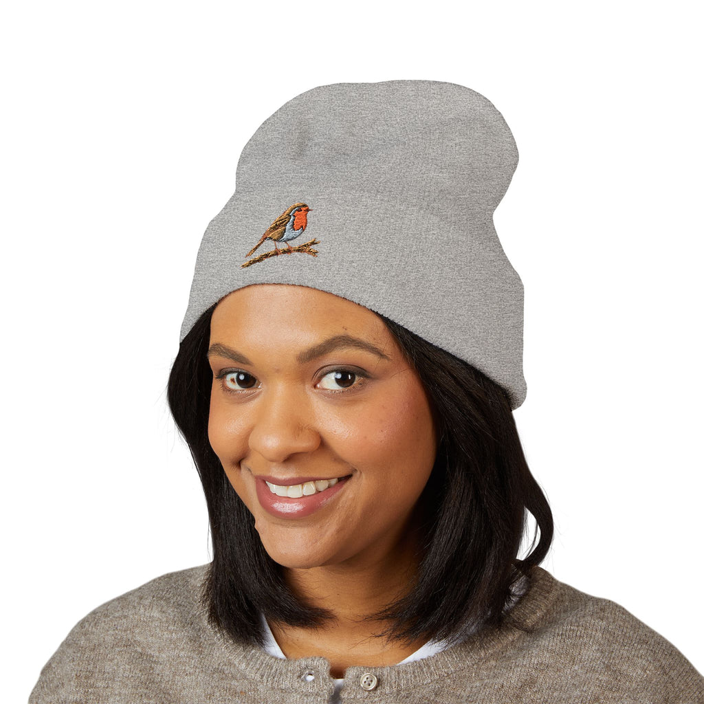 Embroidered Robin Beanie